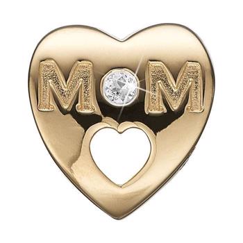 Christina Collect forgylt My Mom-hjerte med MOM der O er en hvit topas, modell 623-G100